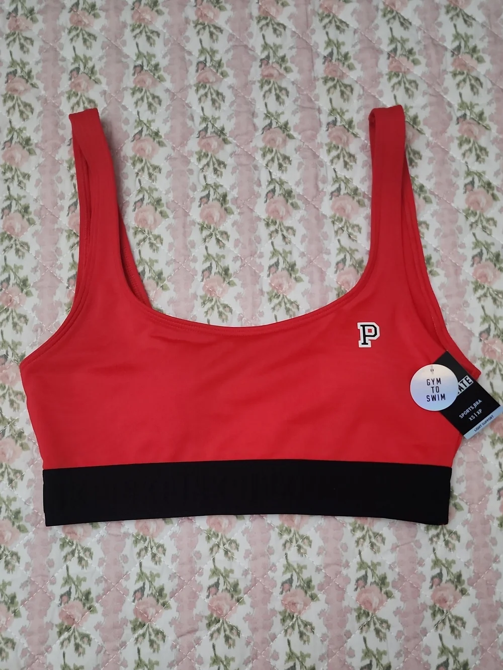 NWT PINK Ultimate Victoria's Secret Red Gym To Swim Sports Bra XS XP